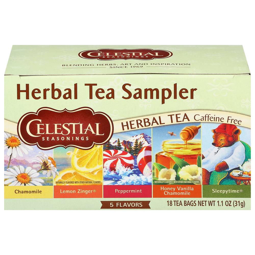 Celestial Seasonings Caffeine Free Herbal Tea, Assorted (1.1 oz, 18 ct)