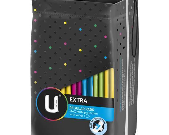 U by Kotex Regular Extra Pads with Wings 16pk