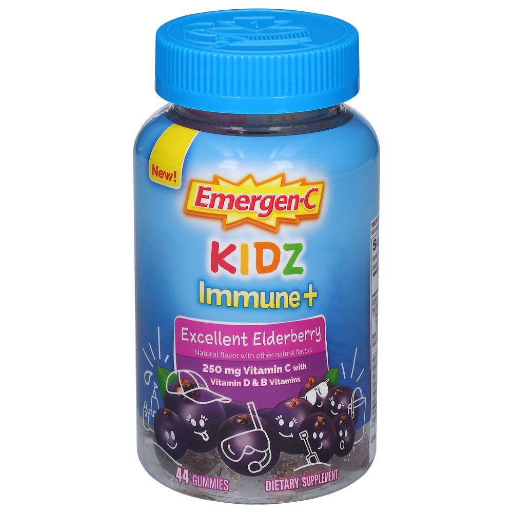 Emergen-C Kidz Excellent Immune+ Gummies, Elderberry (44 ct)