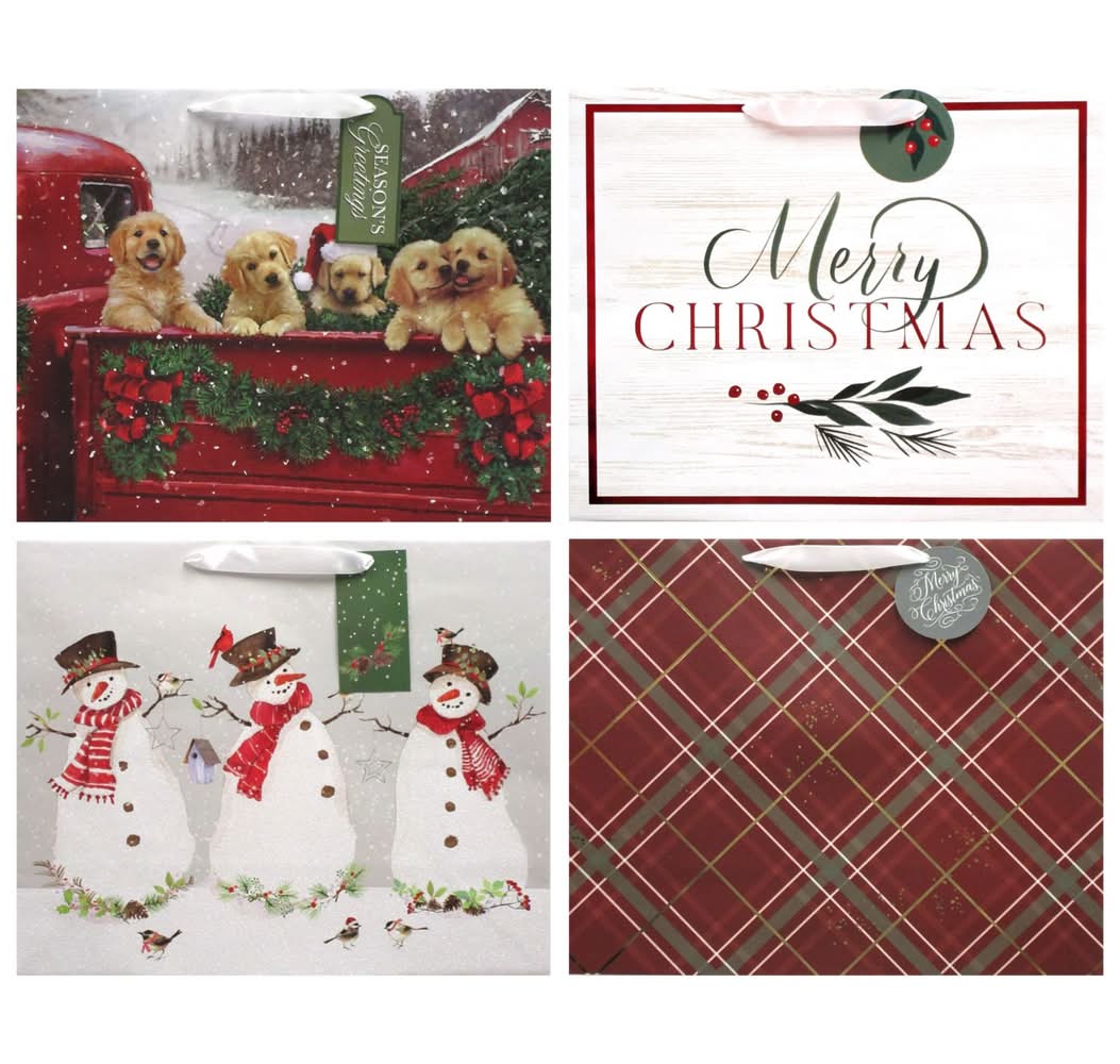 Merry Brite Jumbo Holiday Gift Bag, Assorted Designs, 1 Ct