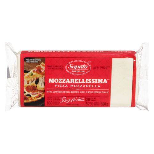 Saputo mozzarellissima fromage mozzarella pour pizza 20% m.g. - mozzarellissima mozzarella cheese for pizza 20% m.f.