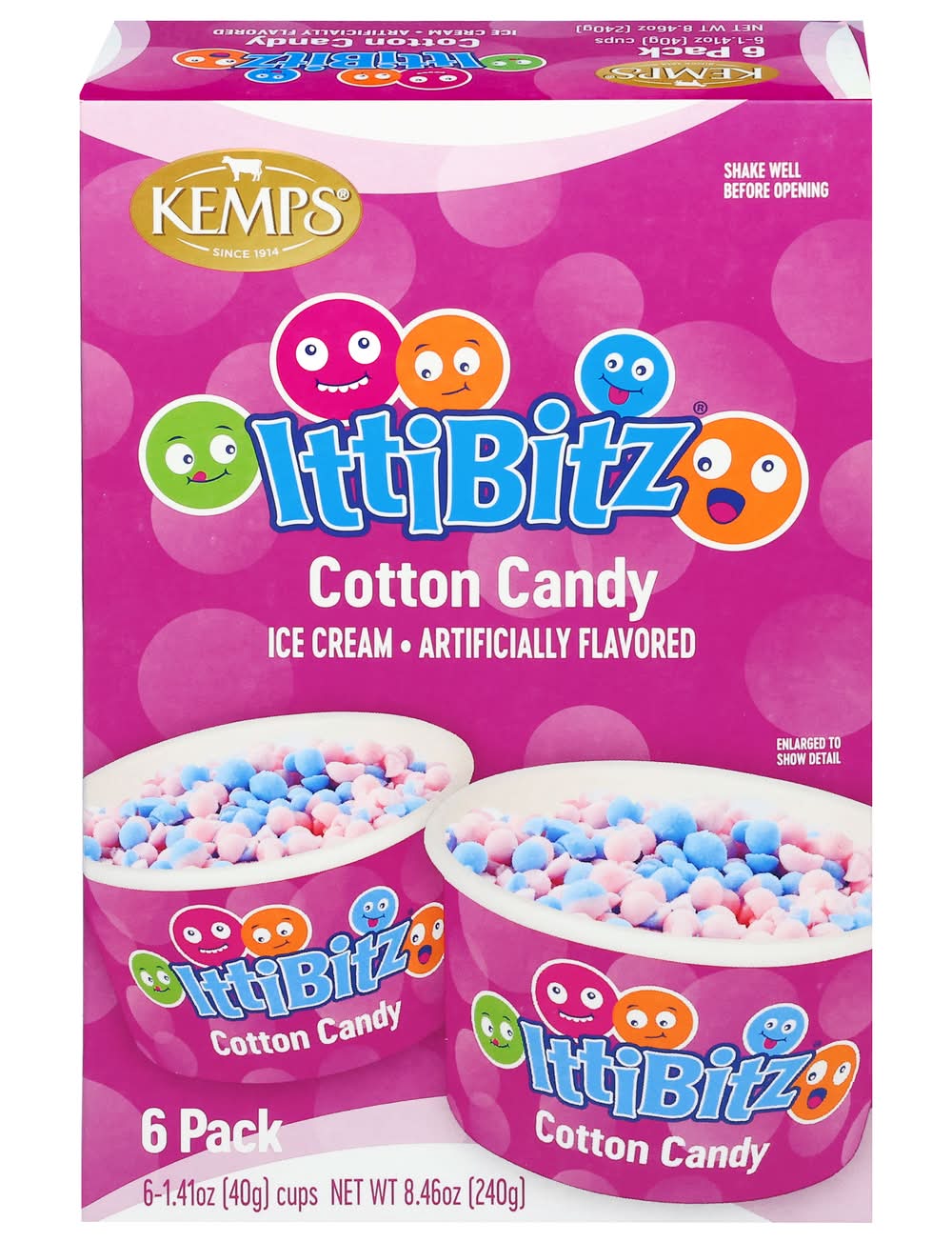 Kemps Ittibitz Cotton Candy Ice Cream (1.4 oz, 6 ct)