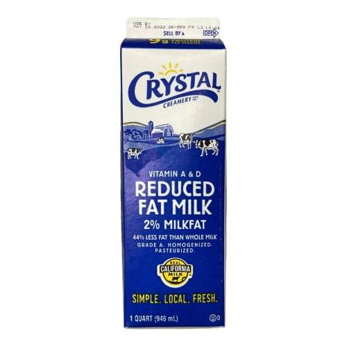 Crystal 2% Milkfat Kosher Vitamin a & D Reduced Fat Milk (1 quart)
