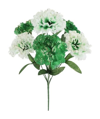 13.5" Green & White Carnation Pick By Celebrate It