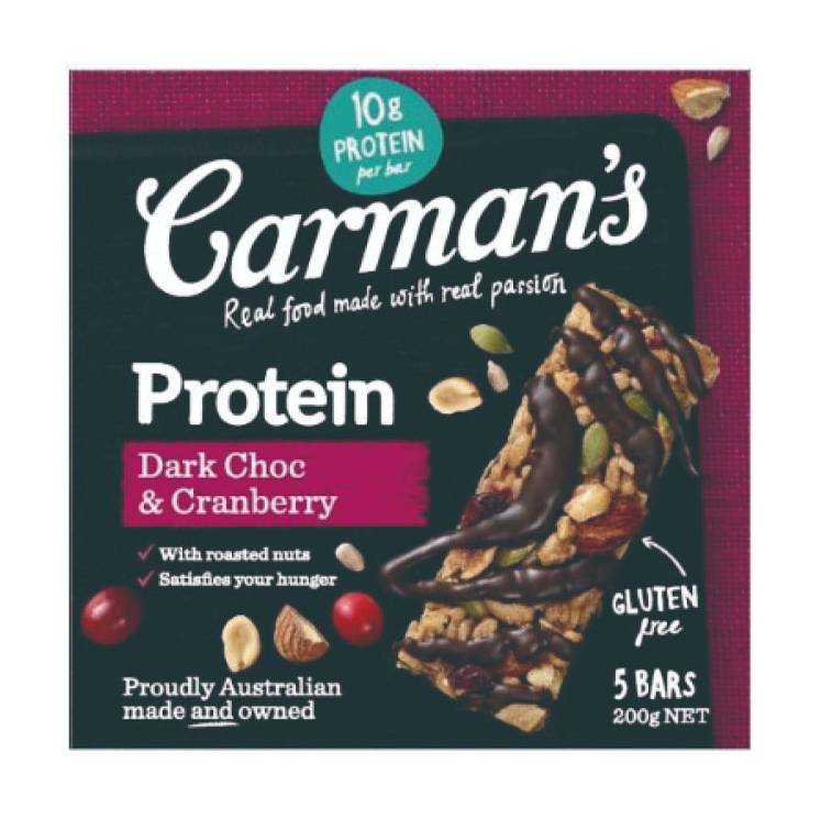 Carman's黑巧克力蔓越莓蛋白棒#558041