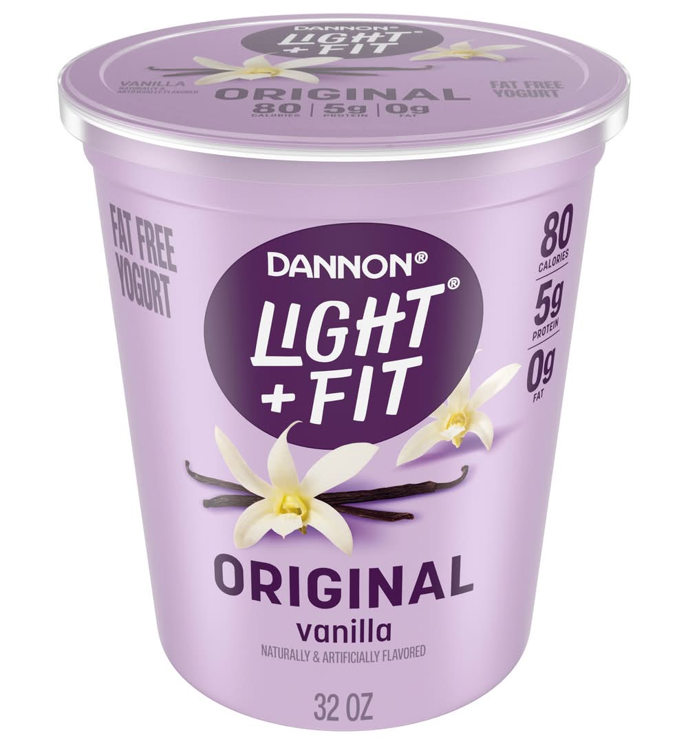 Dannon Light + Fit Original Fat Free Yogurt, Vanilla (32 oz)