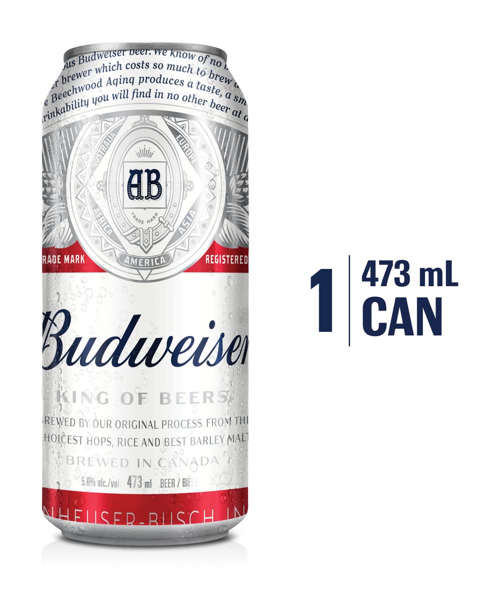 Budweiser Lager Beer (473 ml)