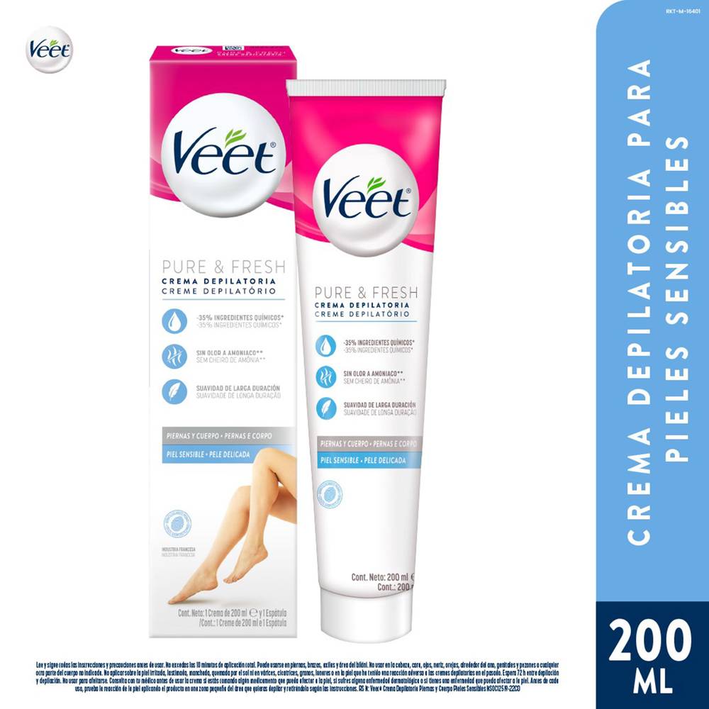 Veet crema depilatoria corporal para piel sensible con aloe vera (200 ml)