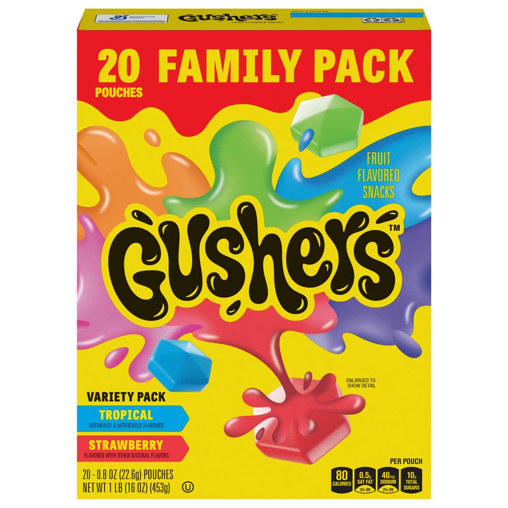 Gushers Fruit Flavored Snacks Varity pack (0.8 oz, 20 ct)