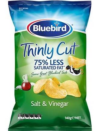 Bluebird thinly cut salt and vinegar 140g