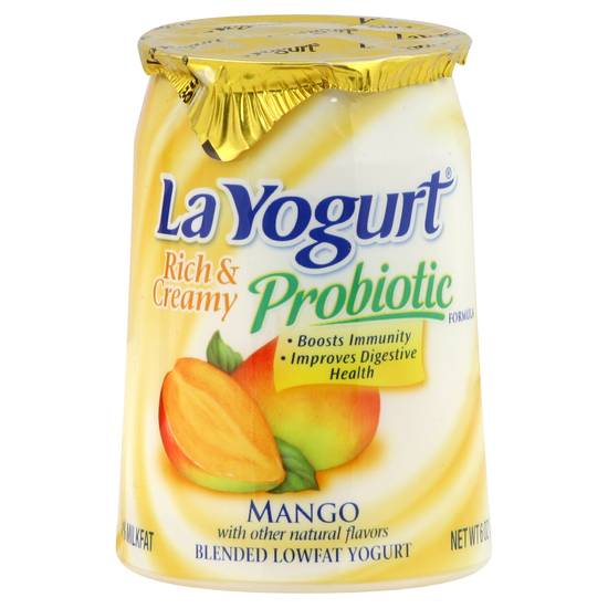 La Yogurt Probiotic Rich & Creamy Mango Blended Low Fat Yogurt