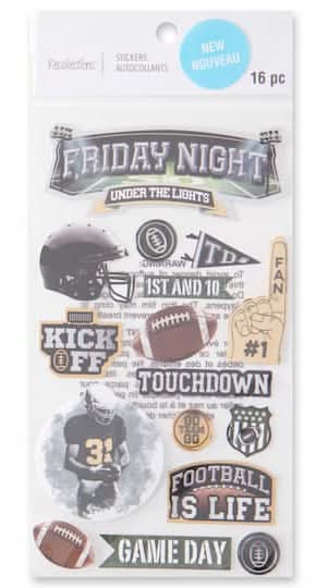Recollections Friday Night Football Stickers (16 ct)