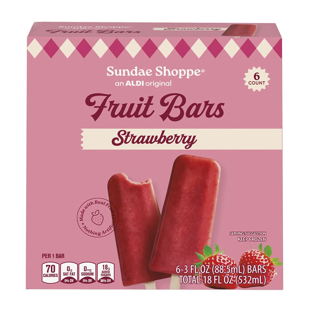 Sundae Shoppe Frozen Fruit Bars, Strawberry (4 x 3 fl oz)