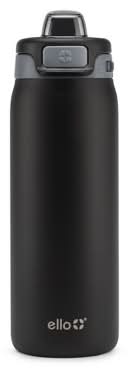 Ello Pop & Fill Stainless Steel Water Bottle 18 oz, Tonal Black