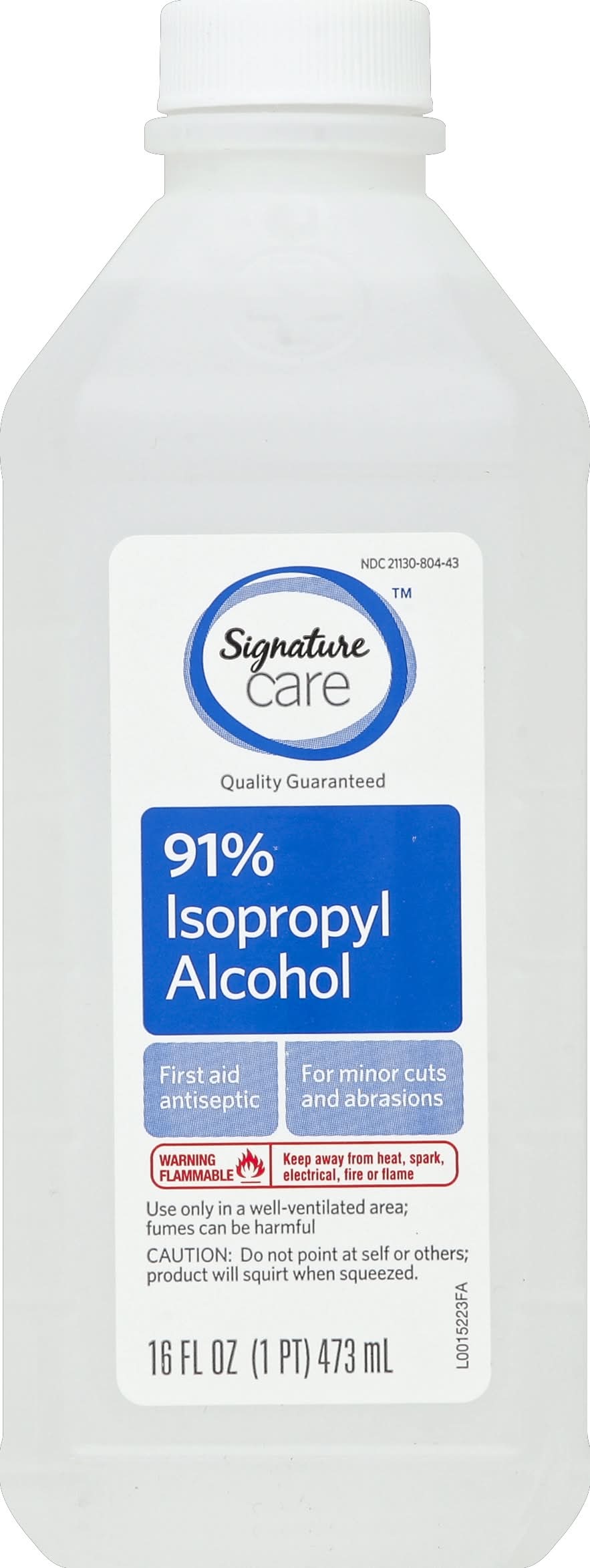 Signature Care 91% Isopropyl Alcohol First Aid Antiseptic Liquid (16 fl oz)