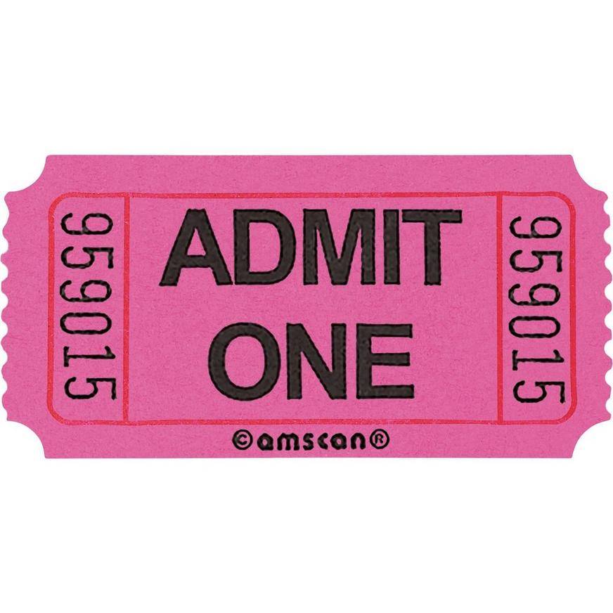 Party City Admit One Single Roll Tickets, Pink (1000 ct)