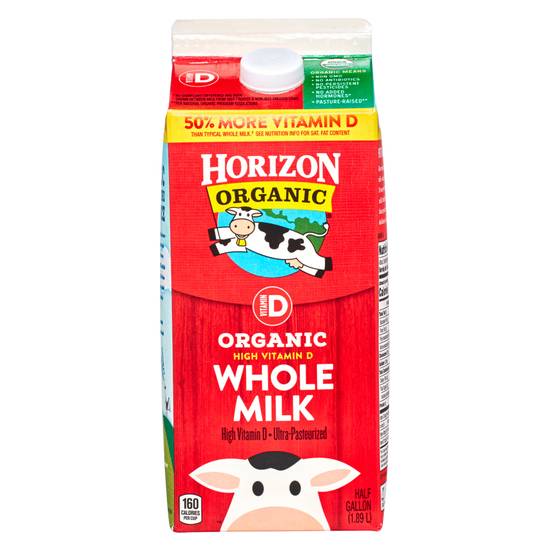 Horizon Organic Whole Milk 1/2 Gallon With Vitamin D