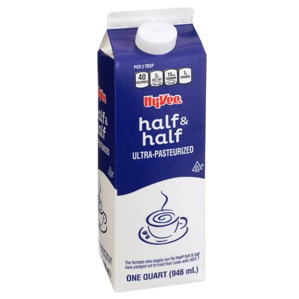 Hy-Vee Half & Half Ultra Pasturized Milk (946 ml)