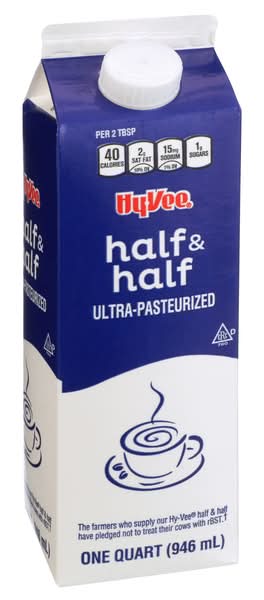 Hy-Vee Half & Half Ultra Pasturized Milk (946 ml)