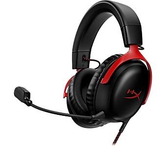 HyperX Cloud III Noise Canceling Stereo Gaming Headset, USB, 3.5mm, Black/Red (727A9AA)