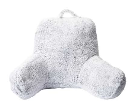 Sherpa Armrest Pillow 24in x 16in  Gray