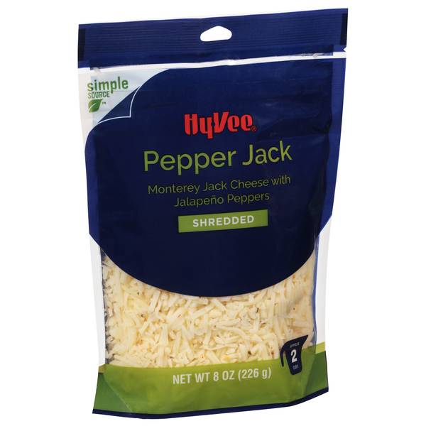 Hy-Vee Pepper Jack Monterey Jack Shredded Cheese With Jalapeno Peppers