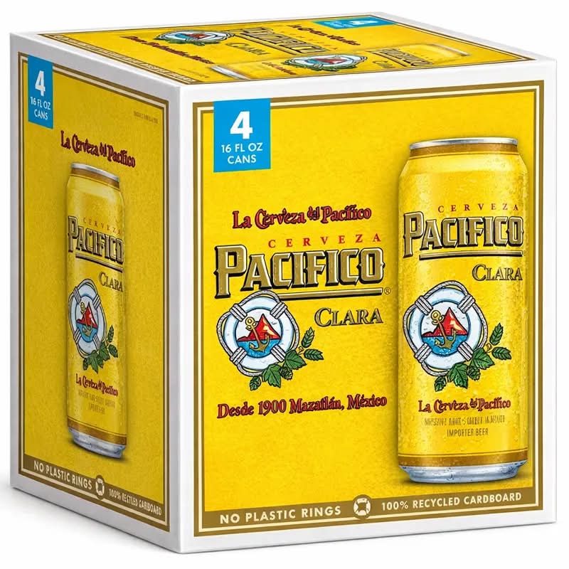 Pacifico Clara Lager Beer - 4 Pack
