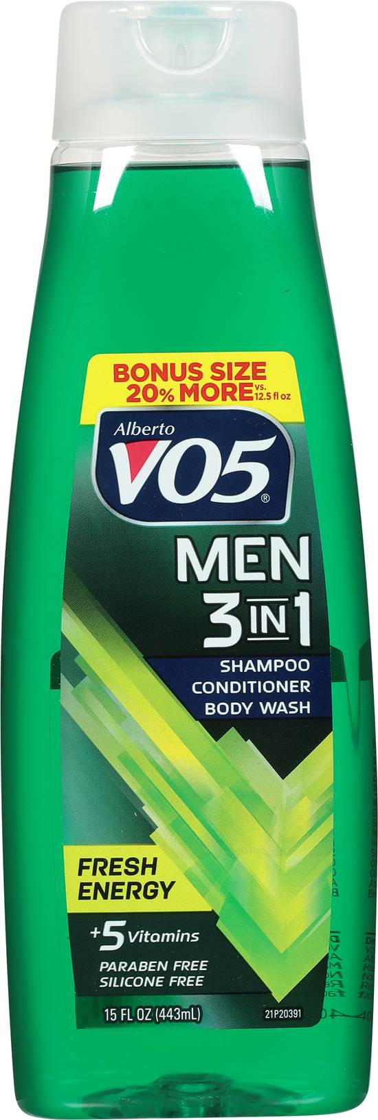 Alberto Vo5 Men Fresh Energy 3 in 1 Shampoo Conditioner Body Wash