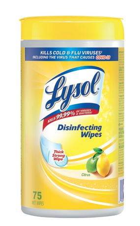 Lysol Disinfecting Wipe, Citrus (4 g, 75 ct)