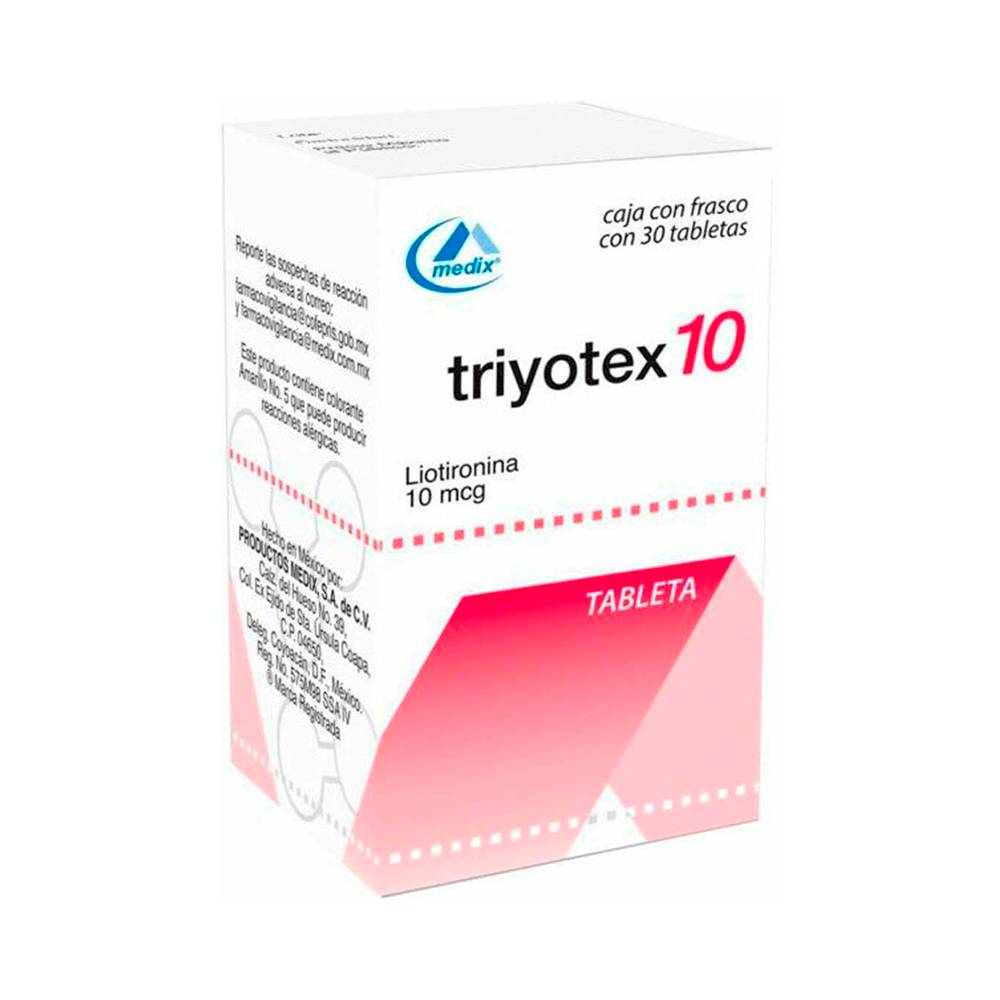 Medix triyotex 10 liotironina tabletas 10 mcg (30 piezas)