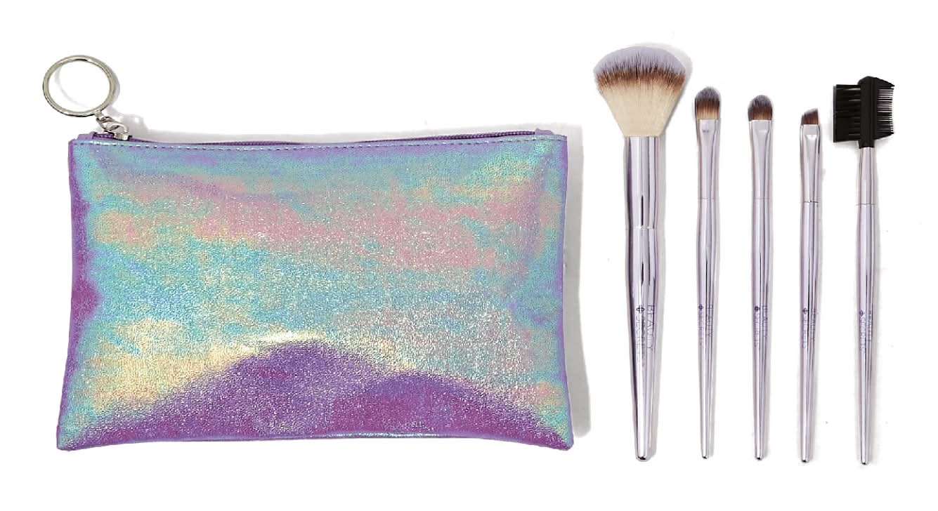 Beauty Secrets Travel Cosmetic Brush Set With Bag (5 ct)