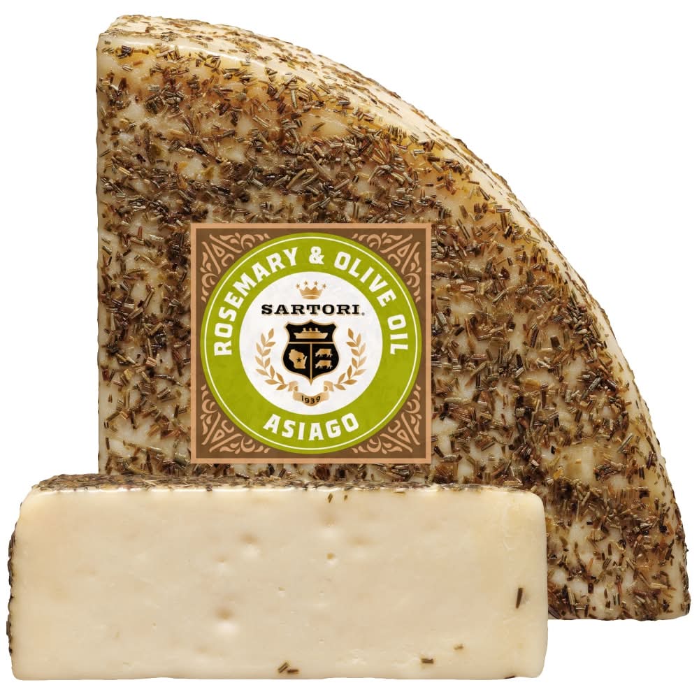 Sartori Asiago Wedge Cheese, Rosemary-Olive Oil (0.5 lbs)