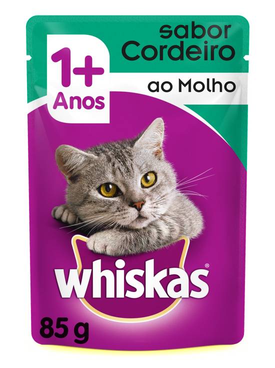 Whiskas · Ração úmida sabor cordeiro ao molho para gatos 1+ (85 g)