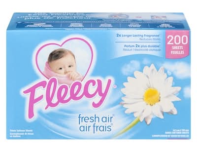 Fleecy feuilles assouplissantes - fabric softener sheets (200 unités)