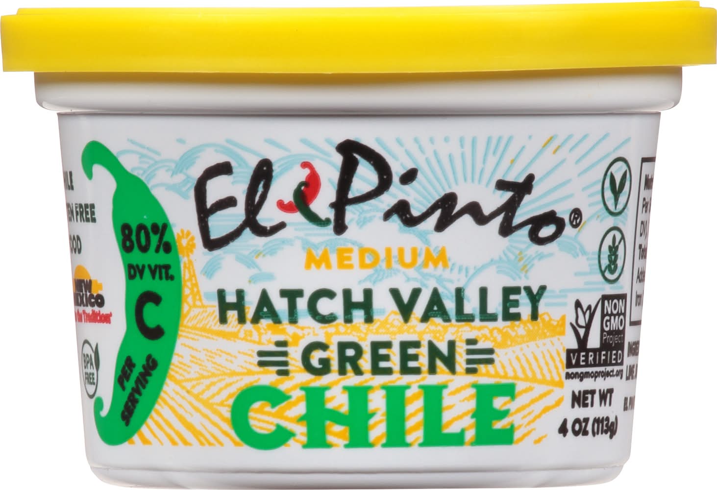 El Pinto Medium Hatch Valley Green Chile Cuptub (4 oz)