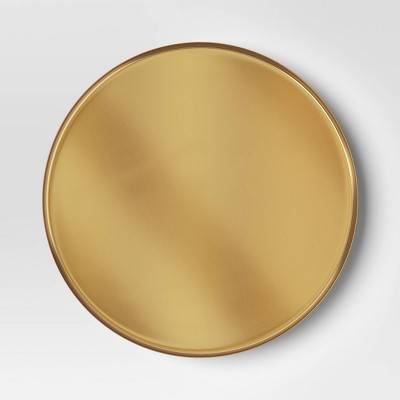 Aluminum Charger Plate Gold - Threshold™: Modern Round Serving Tray, 14.125" Diameter, Spot Clean Only