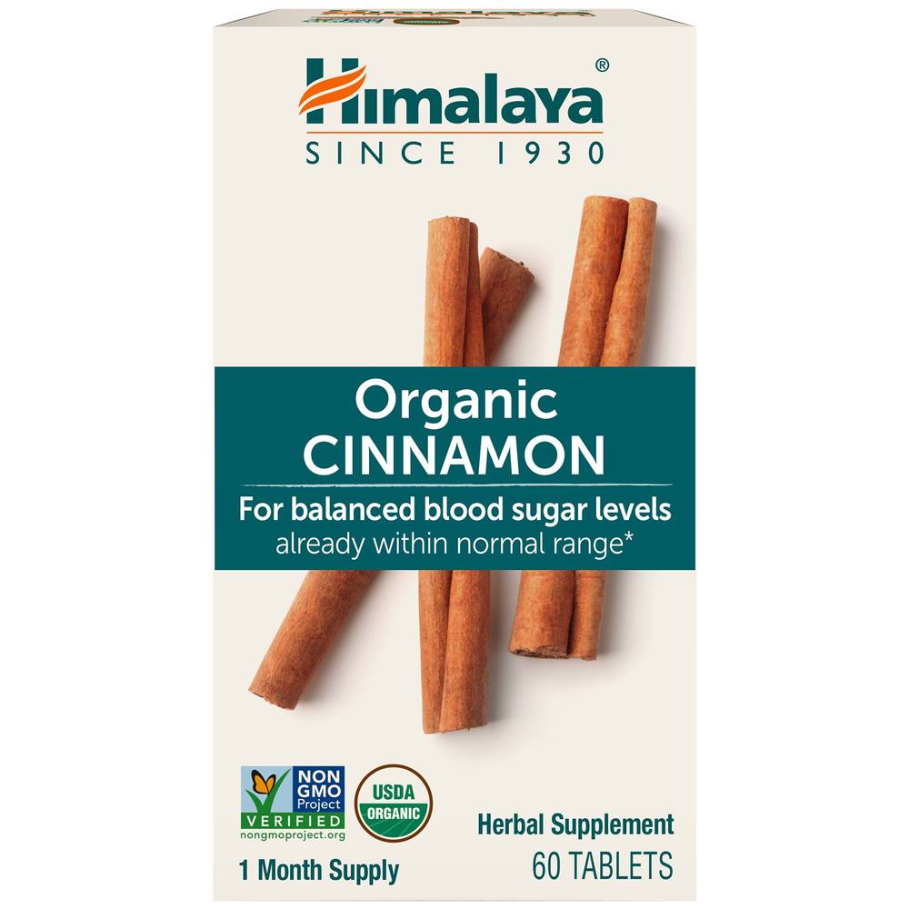 Organic Cinnamon - Balanced Blood Sugar Levels Within Normal Range (60 Tablets)
