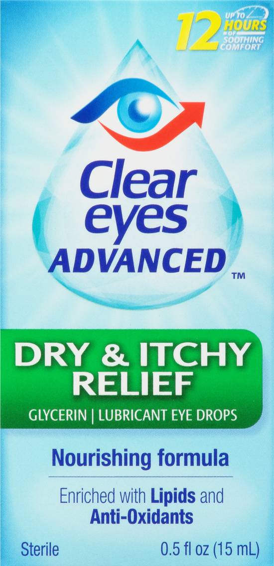 Clear Eyes Advanced Dry & Itchy Relief Eye Drops (0.5 fl oz)