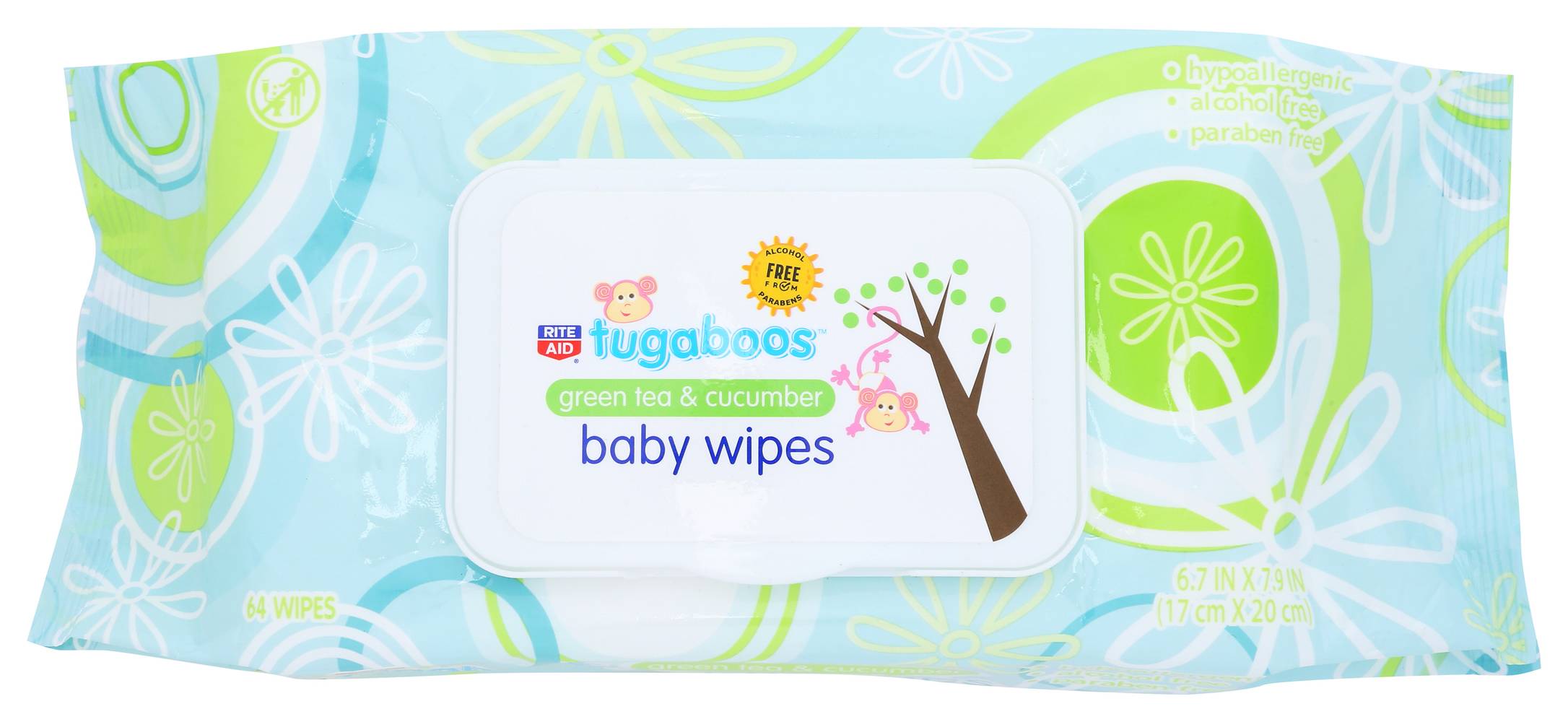 Rite Aid Tugaboos Baby Green Tea & Cucumber Baby Wipes (64 ct)