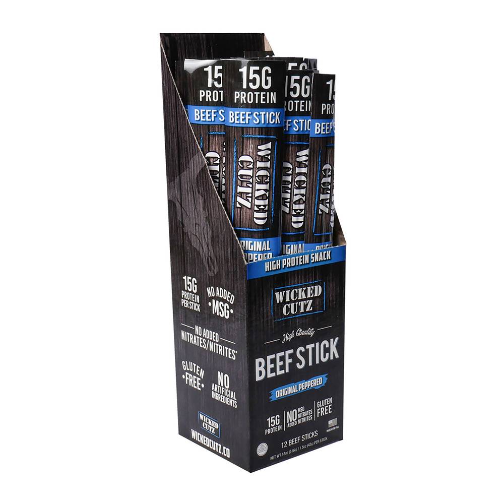 Wicked Cutz Original Peppered Beef Sticks (12 ct)