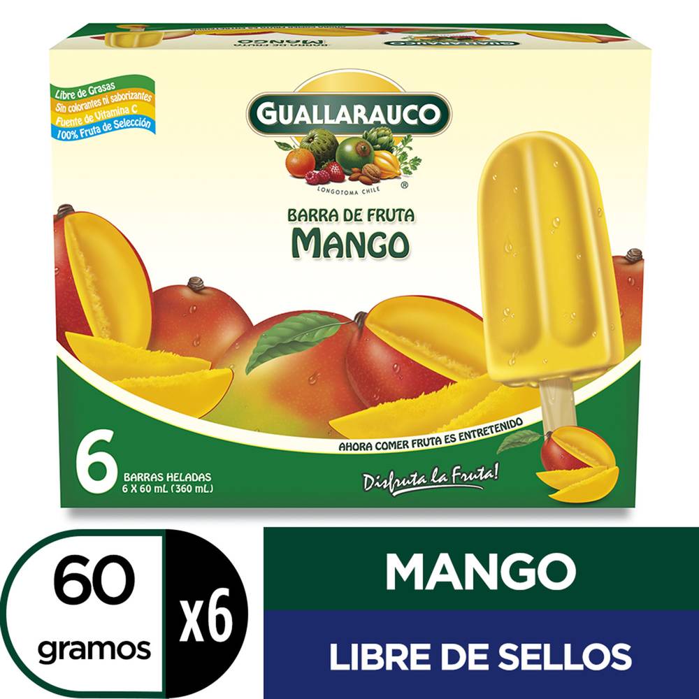 Guallarauco · Helados de fruta 100% mango (6 x 60 ml)