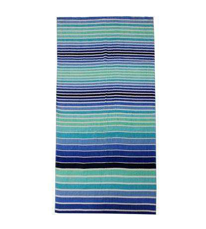 Mainstays Printed Beach Towel -- Ombre Stripe Cool