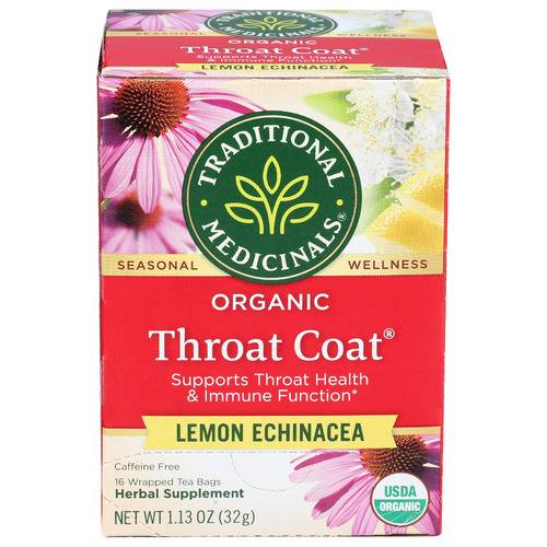 Traditional Medicinals Organic Throat Coat Lemon Echinacea Tea