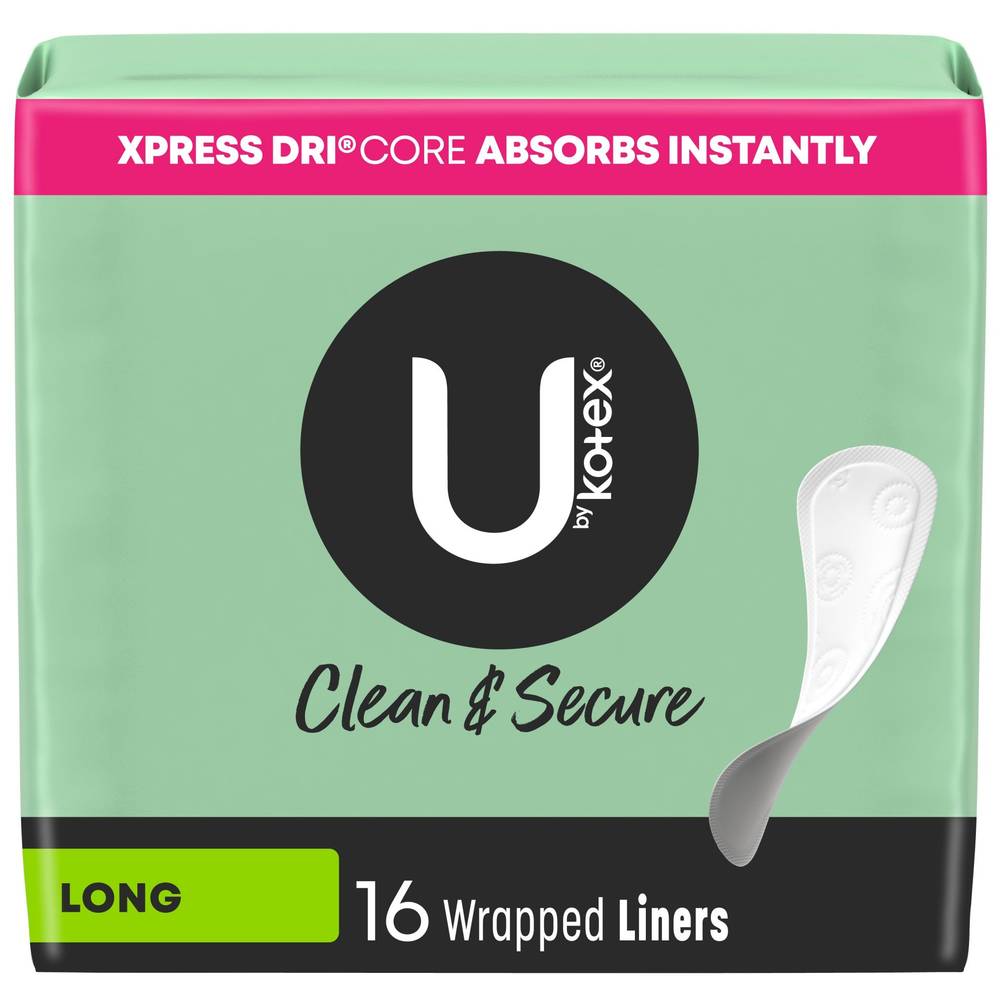 U By Kotex Lightdays Long Daily Liners (16 ct)