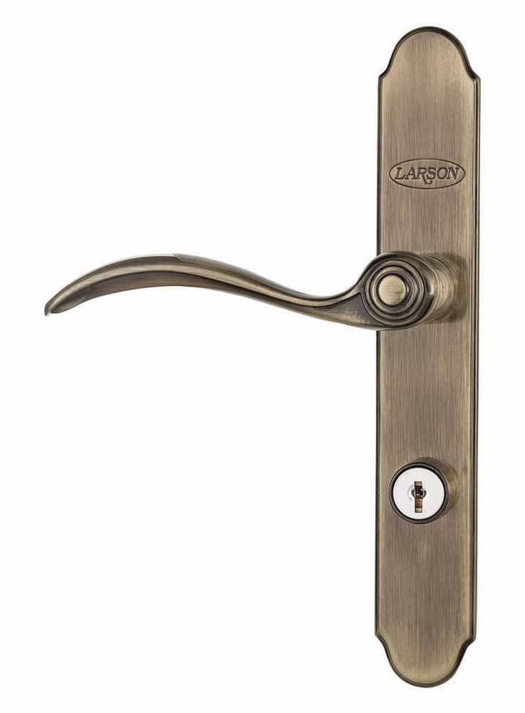 LARSON QuickFit Antique Brass Lockable Storm door New installation Handleset