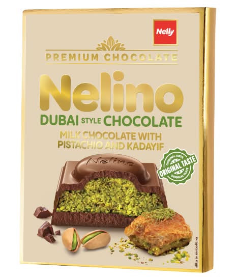Nelino Dubai Milk Chocolate With Pistachio and Kadayif (62g)