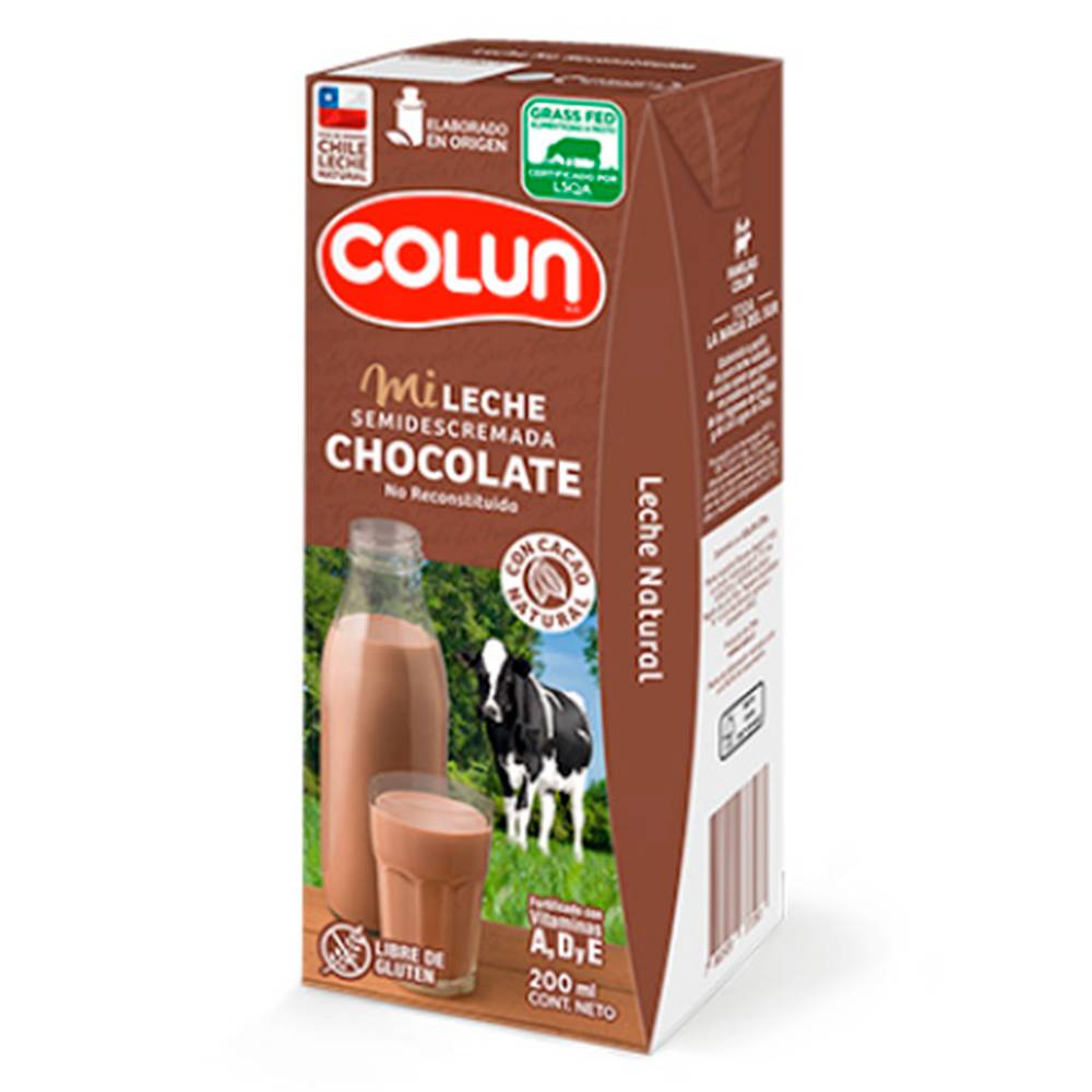 Colun leche semi descremada sabor chocolate (caja 200 ml)