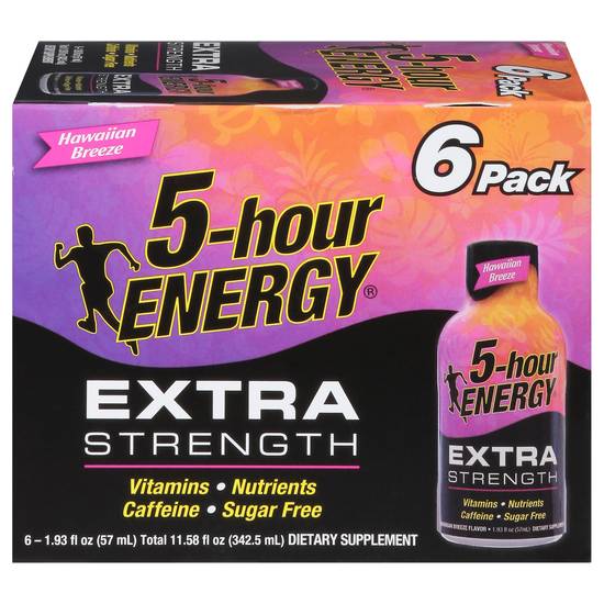 5-Hour Energy Extra Strength Hawaiian Breeze Energy Drink (6 ct,1.93 fl oz)