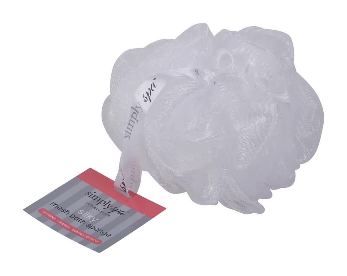 Simply Spa Silky Mesh Bath Sponge White