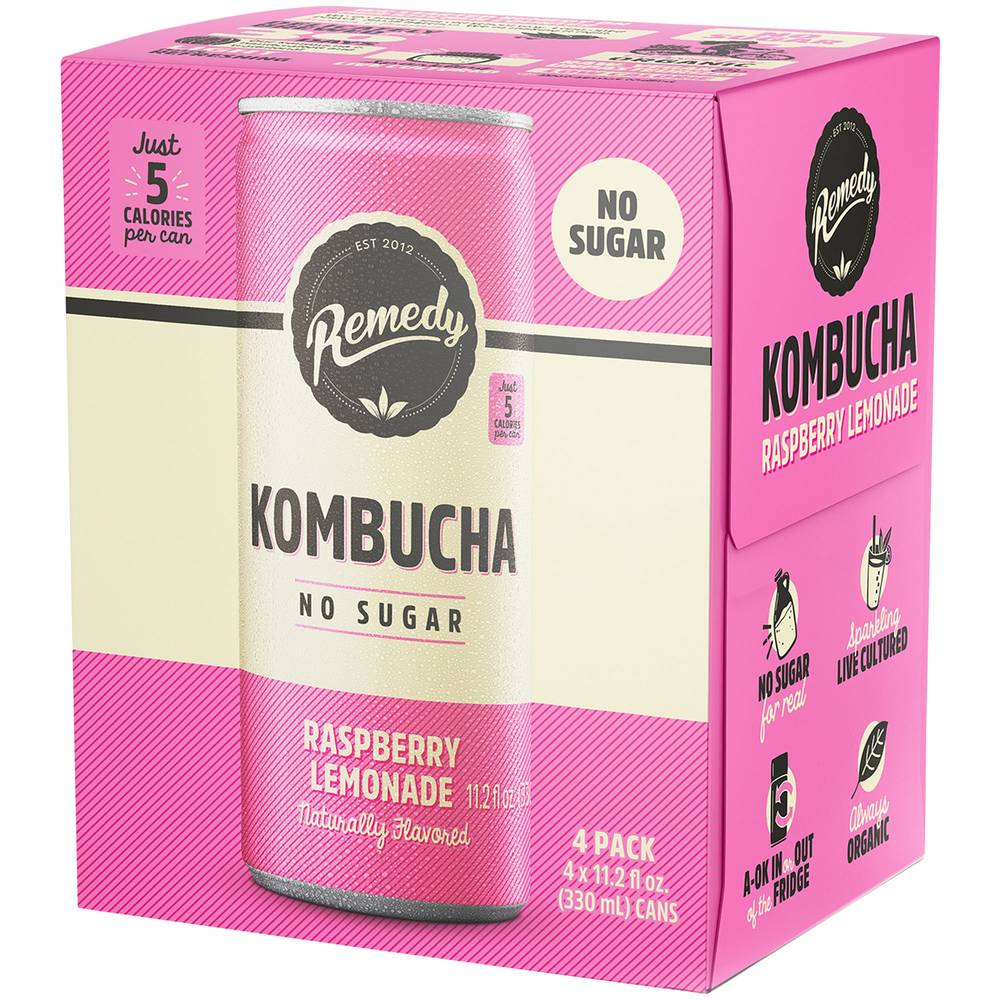 Remedy Kombucha Drink (4 ct, 11.2 fl oz) (raspberry lemonade)